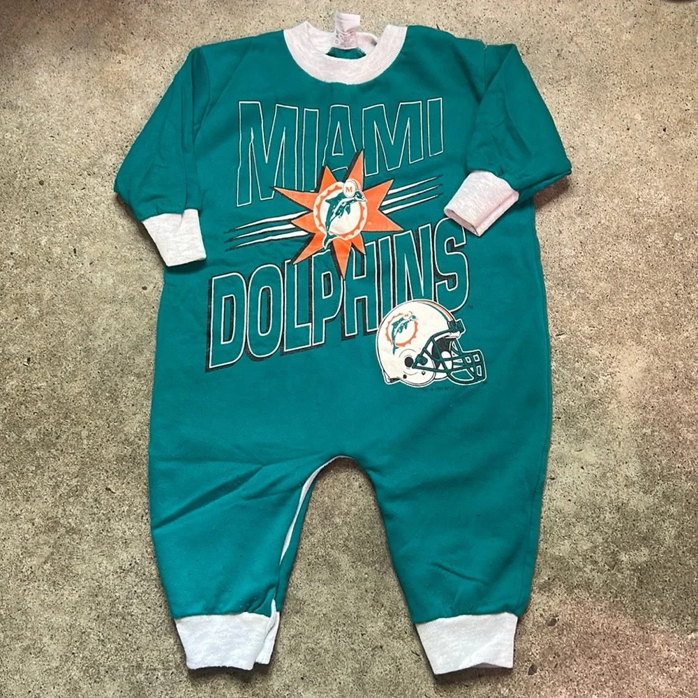 Vintage Miami Dolphins Baby Onesie Football Americas Sport Team 24 months